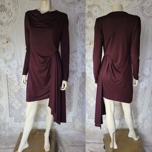 Topshop Sz 8 Asymmetrical Burgundy Dress